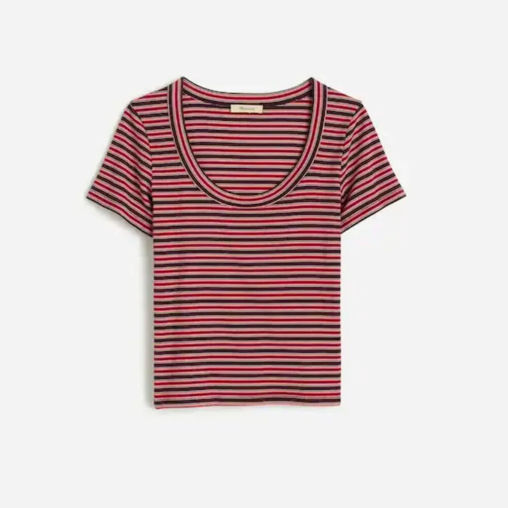 Madewell Striped Scoop Neck Tee | Short Sleeve | Size L - Picture 5 of 6